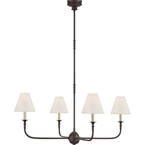 Thomas O'Brien Piaf 4 Light 39.25 inch Aged Iron and Ebonized Oak Chandelier Ceiling Light, Large