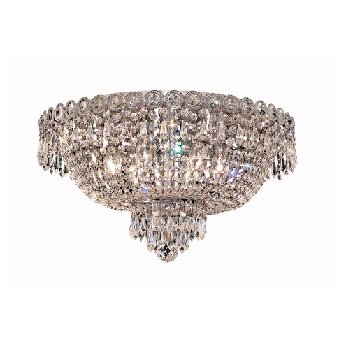 Century 6 Light 18 inch Chrome Flush Mount Ceiling Light in Royal Cut