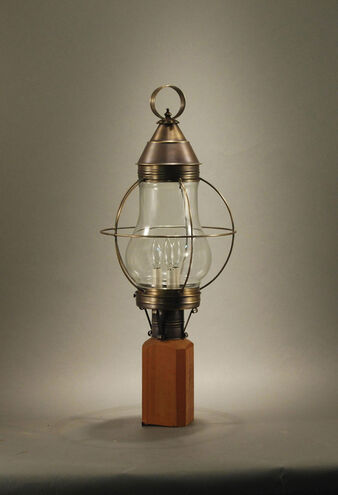 Bosc 1 Light 24.5 inch Antique Brass Post Lamp in Clear Glass, One 75W Medium