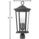 Bromley 3 Light 22.75 inch Museum Black Outdoor Post Mount Lantern in Non-LED