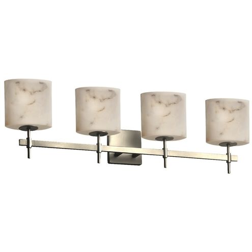 LumenAria 4 Light 33.5 inch Brushed Nickel Bath Bar Wall Light in Oval, Incandescent, Oval