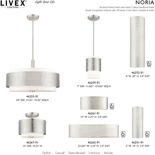 Noria 5 Light 24 inch Brushed Nickel Chandelier Ceiling Light