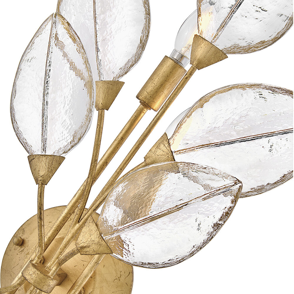 Amira 4 Light 10 inch Distressed Brass Sconce Wall Light