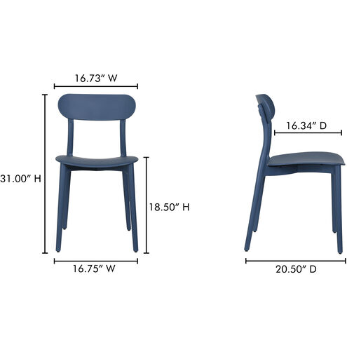 Kent Blue Outdoor Dining Chair, Set of Two
