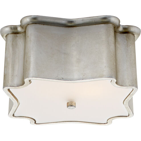AERIN Bolsena 2 Light 12 inch Burnished Silver Leaf Flush Mount Ceiling Light