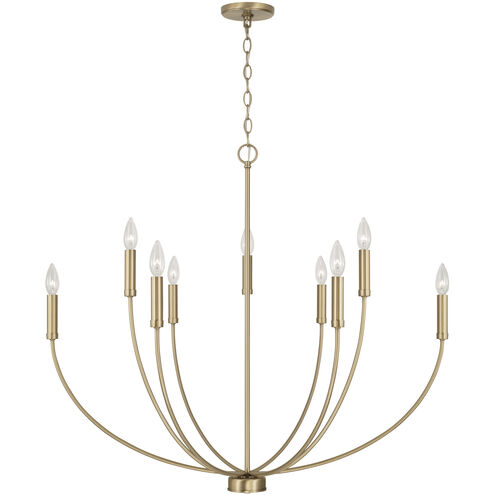 Ansley 9 Light 35.25 inch Aged Brass Chandelier Ceiling Light
