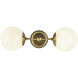 Alora Mood Fiore 2 Light 6 inch Brushed Gold Bath Vanity Light Wall Light