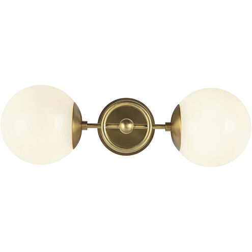 Alora Mood Fiore 2 Light 6 inch Brushed Gold Bath Vanity Light Wall Light