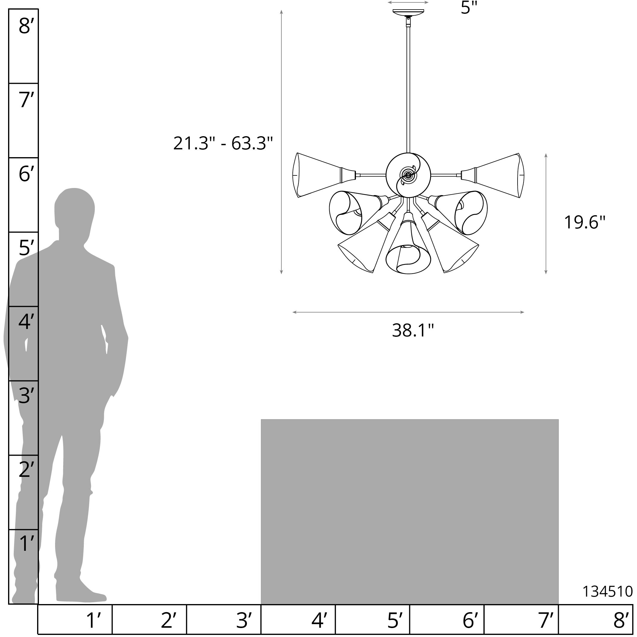 Mobius 12 Light 38.1 inch Modern Brass Pendant Ceiling Light