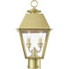 Wentworth 2 Light 17.5 inch Natural Brass Outdoor Post Top Lantern, Medium