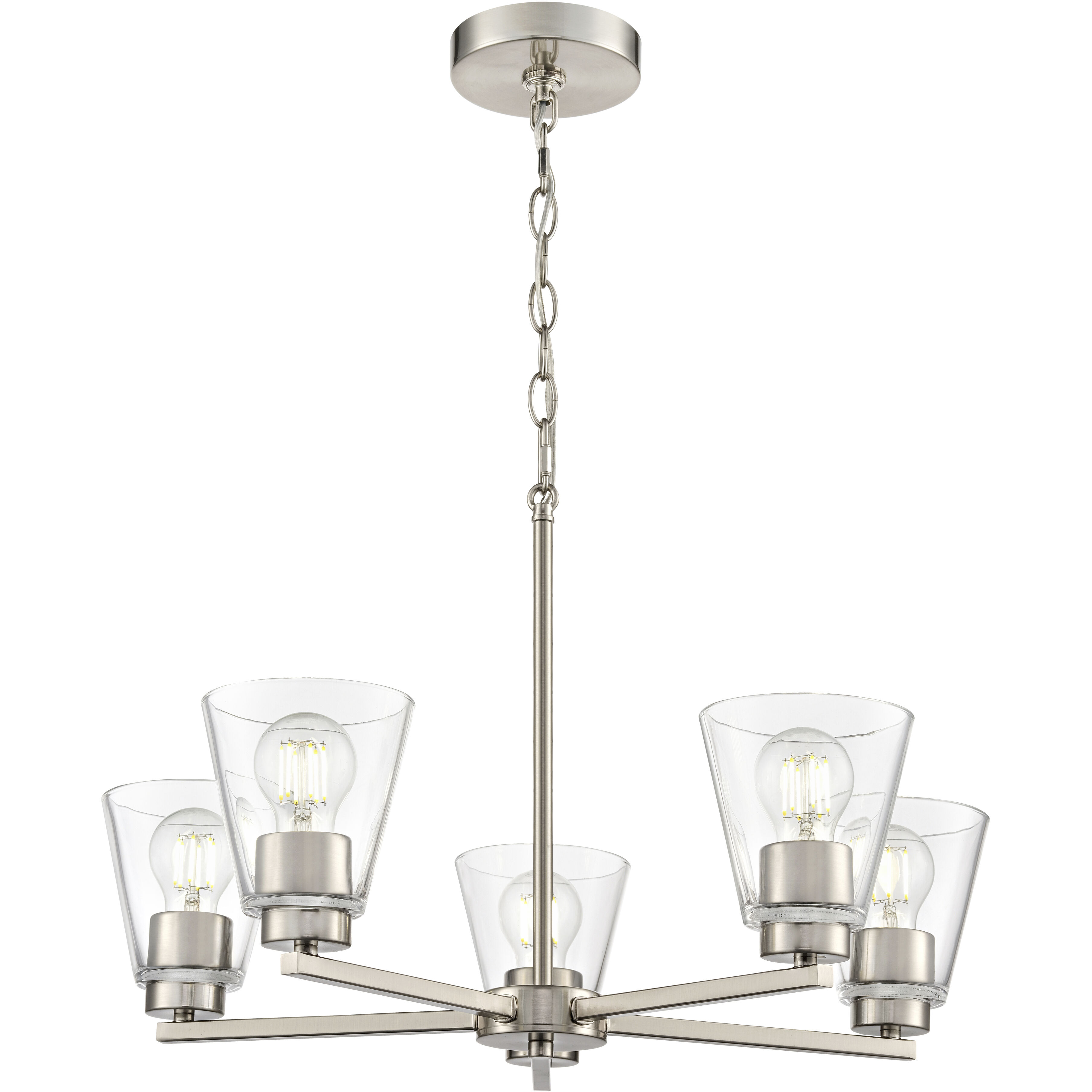 Strayhan 5 Light 24 inch Brushed Nickel Chandelier Ceiling Light