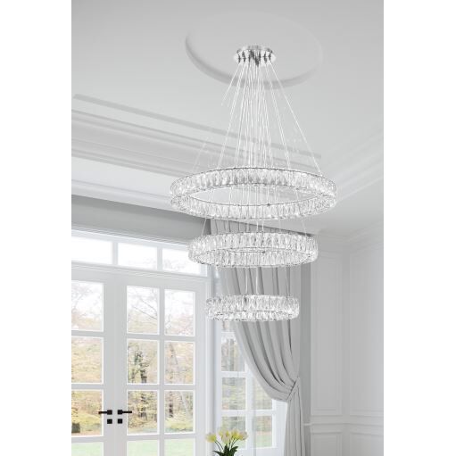 Kinsley 1 Light 32 inch Polished Chrome Chandelier Ceiling Light