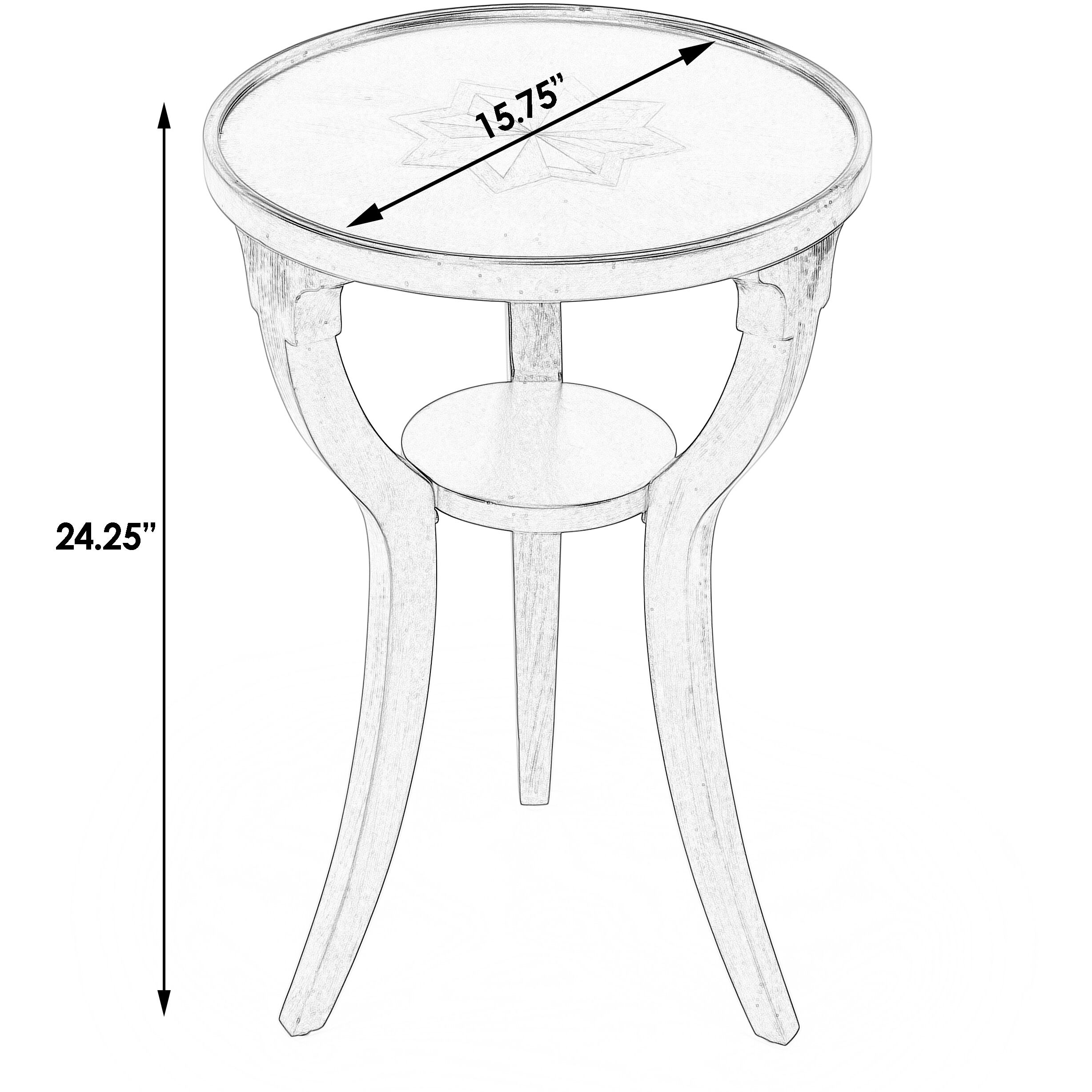 Dalton Round  15.75"W Side Table in Beige