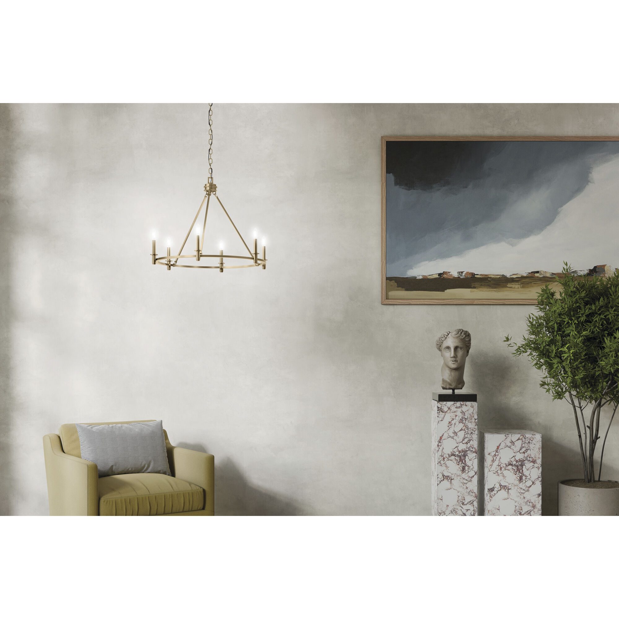 Carrick 6 Light Champagne Bronze Chandelier Ceiling Light, 1 Tier Small