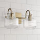 Nyla 2 Light 15 inch Aged Brass Vanity Light Wall Light