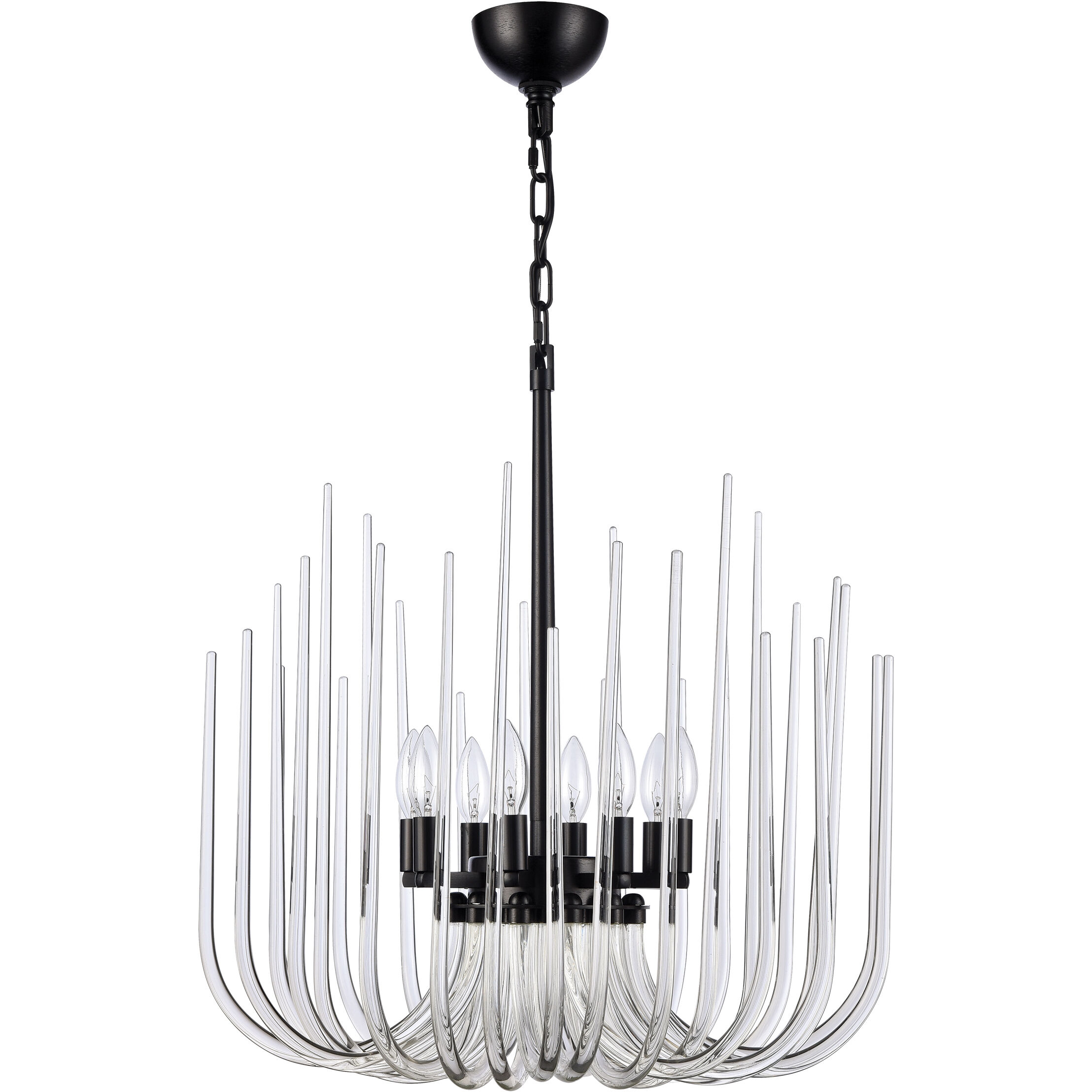 Astoria 8 Light 23.63 inch Satin Brushed Black Chandelier Ceiling Light
