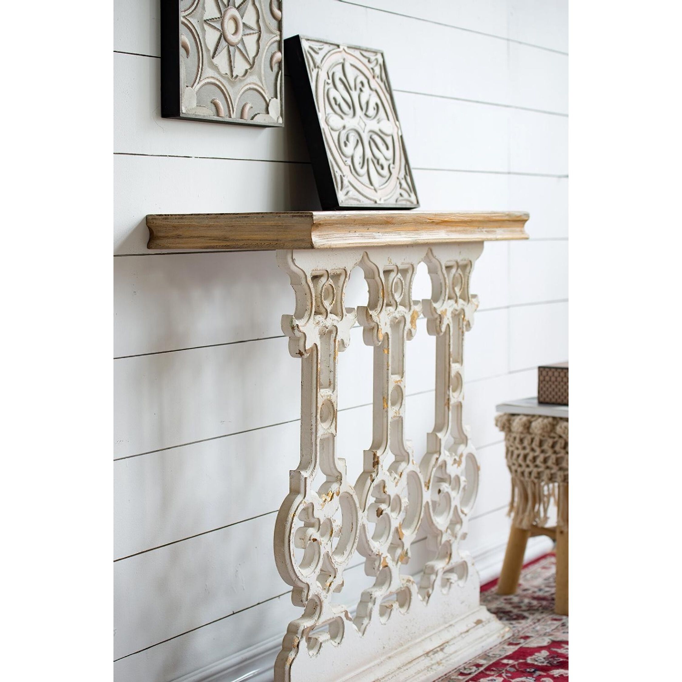 Classic 31.9 X 11.8 inch Natural/White Console Table