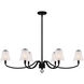 McKinney 6 Light 44 inch Matte Black Linear Chandelier Ceiling Light, Medium