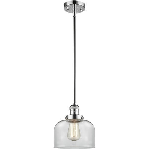 Franklin Restoration Bell 1 Light 8 inch Polished Chrome Mini Pendant Ceiling Light in Incandescent, Clear, Franklin Restoration