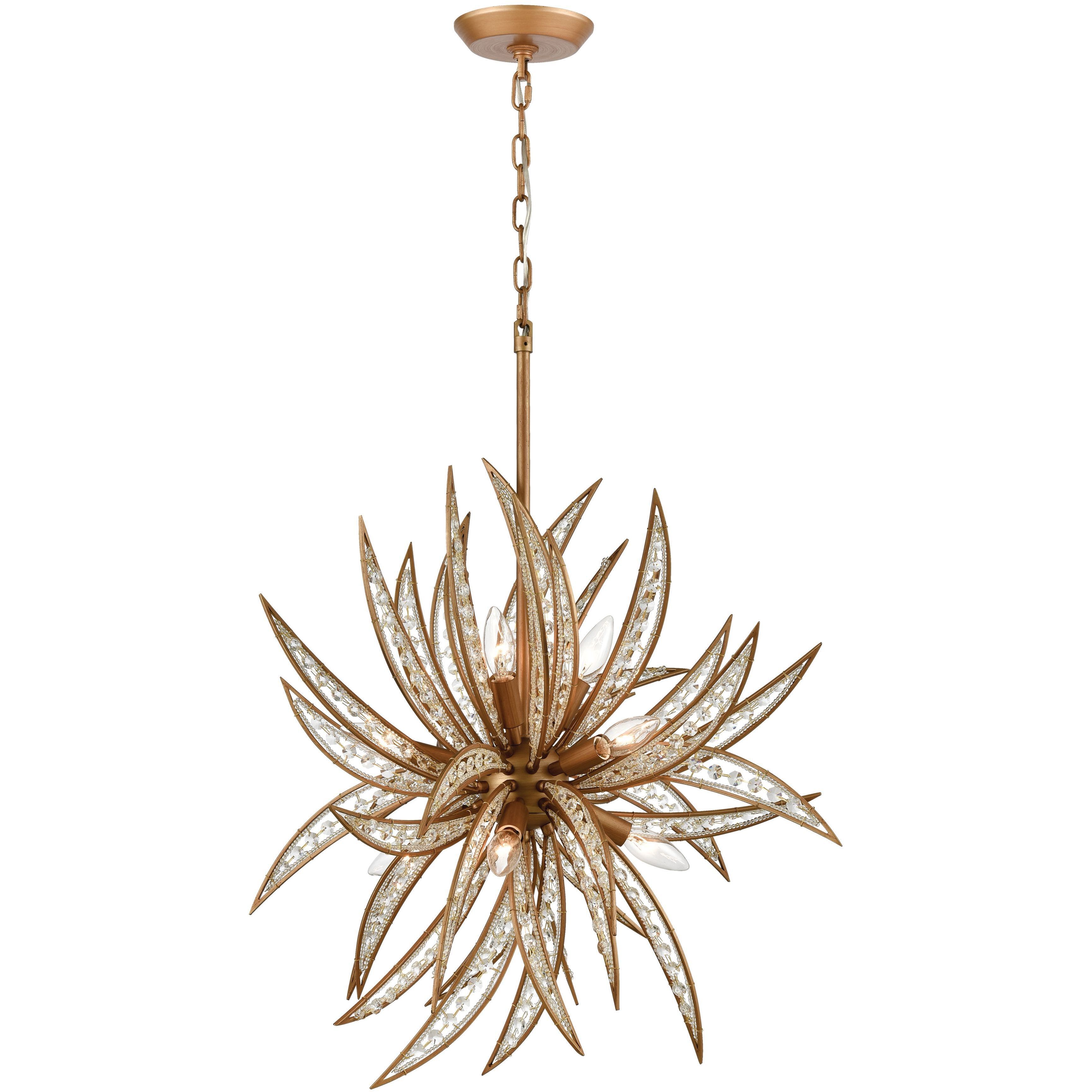Naples 8 Light 26 inch Matte Gold Chandelier Ceiling Light