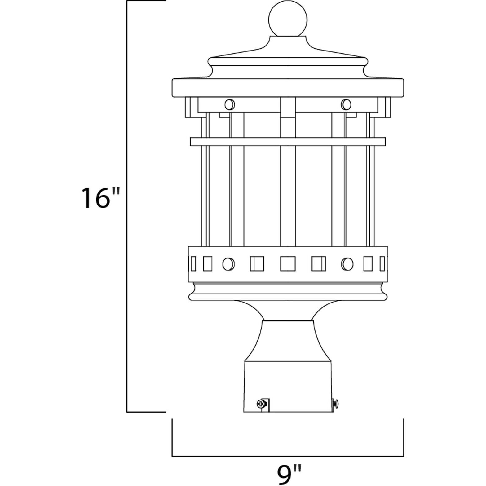 Santa Barbara DC 3 Light 16 inch Sienna Outdoor Pole/Post Lantern