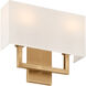 Mid Town LED 15 inch Antique Brushed Brass Wall Sconce Wall Light