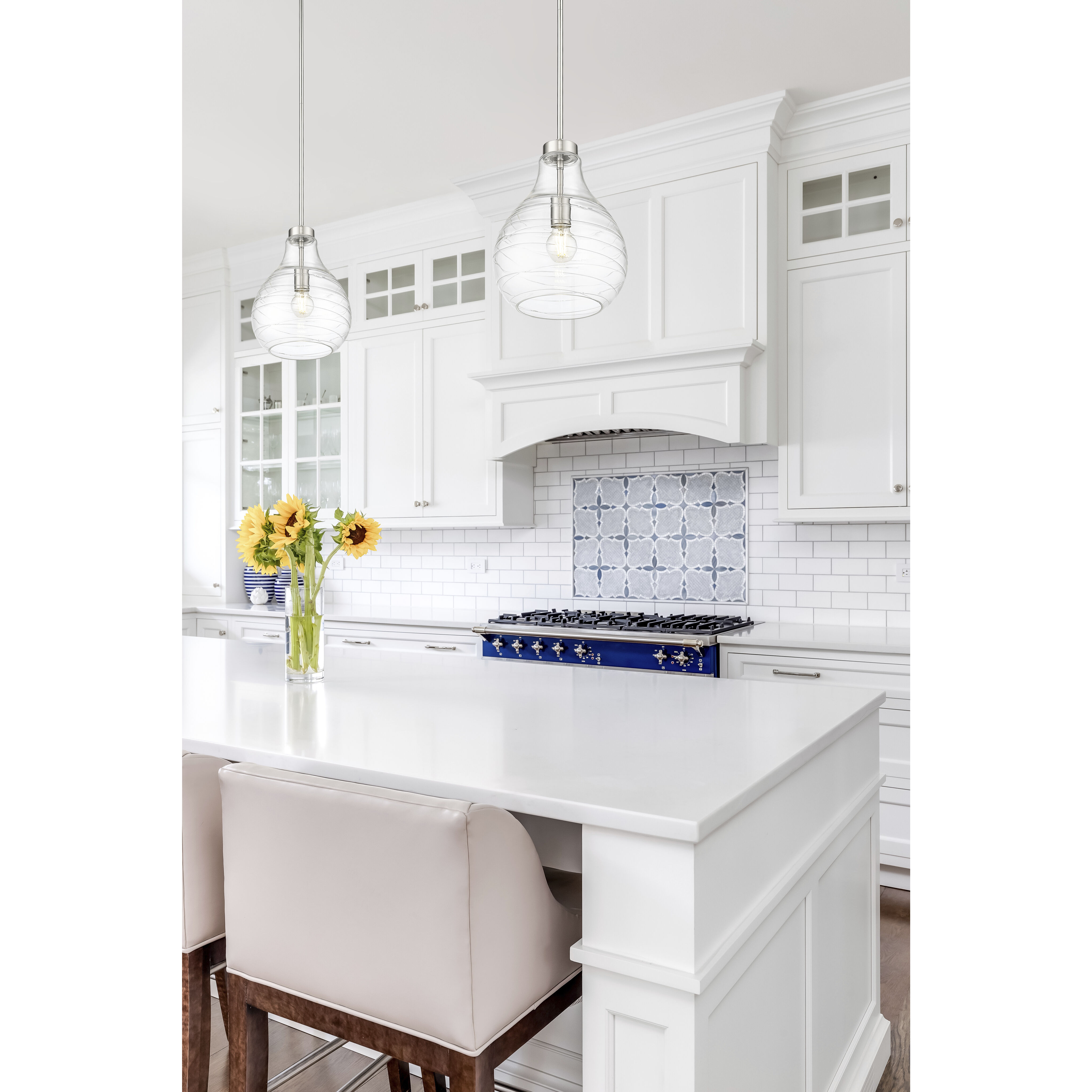 Bon Air 1 Light 10 inch Brushed Nickel Pendant Ceiling Light