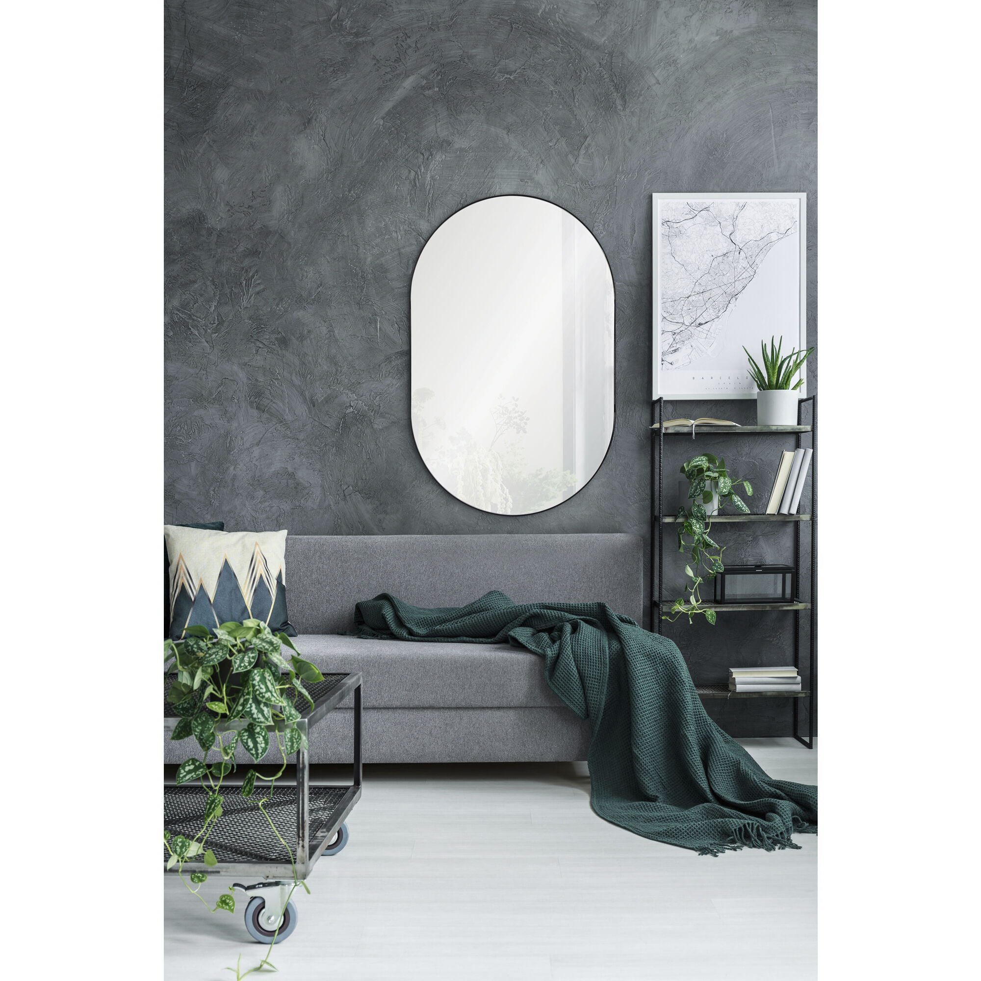 Webster 40 X 26 inch Black Wall Mirror