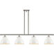 Ballston Adirondack 4 Light 48 inch Black Antique Brass Island Light Ceiling Light in Incandescent, Glossy White, Ballston