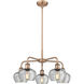 Fenton 5 Light 24.5 inch Antique Copper Chandelier Ceiling Light in Clear