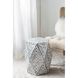 Hexagon 18.1 inch Black and White Stool, Hexagon
