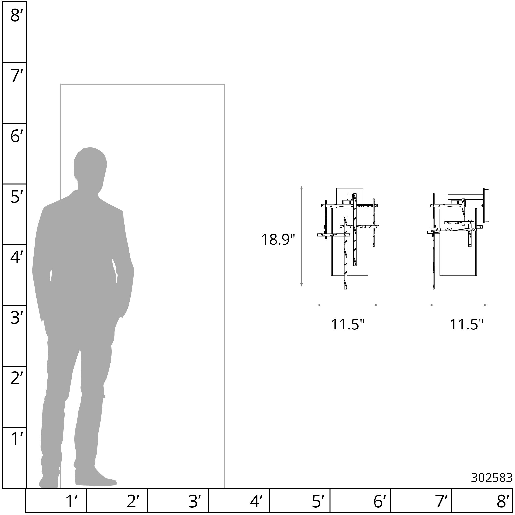 Tura 1 Light 18.9 inch Coastal Black Outdoor Sconce, Large