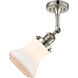 Franklin Restoration Bellmont 1 Light 6 inch Polished Nickel Semi-Flush Mount Ceiling Light in Matte White Glass, Franklin Restoration