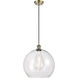 Ballston Athens 1 Light 14 inch Antique Brass Pendant Ceiling Light in Clear Glass