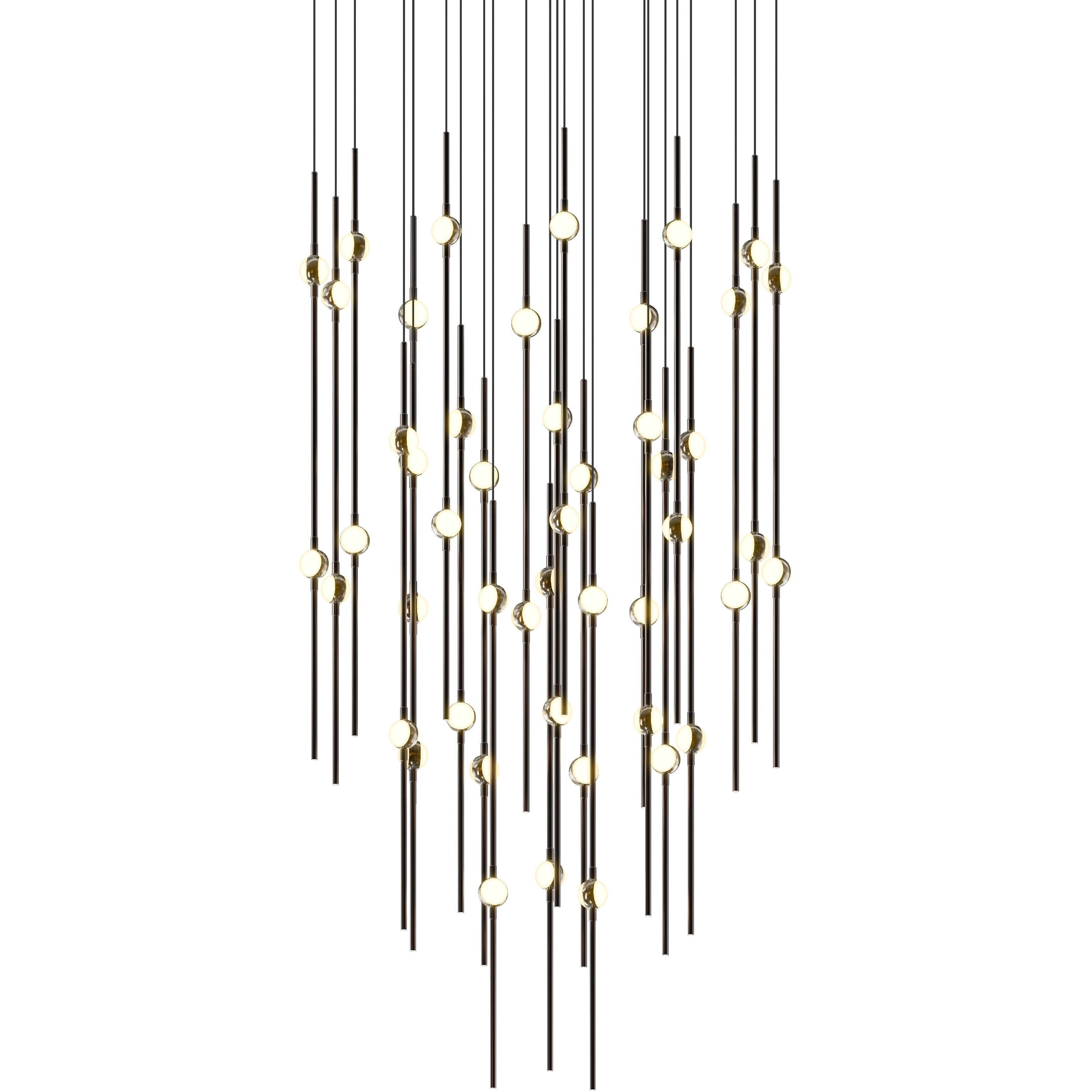 Constellation Aries LED 24.75 inch Espresso Black Pendant Ceiling Light in 2700K, 20 ft. Cord, White Optical Acrylic