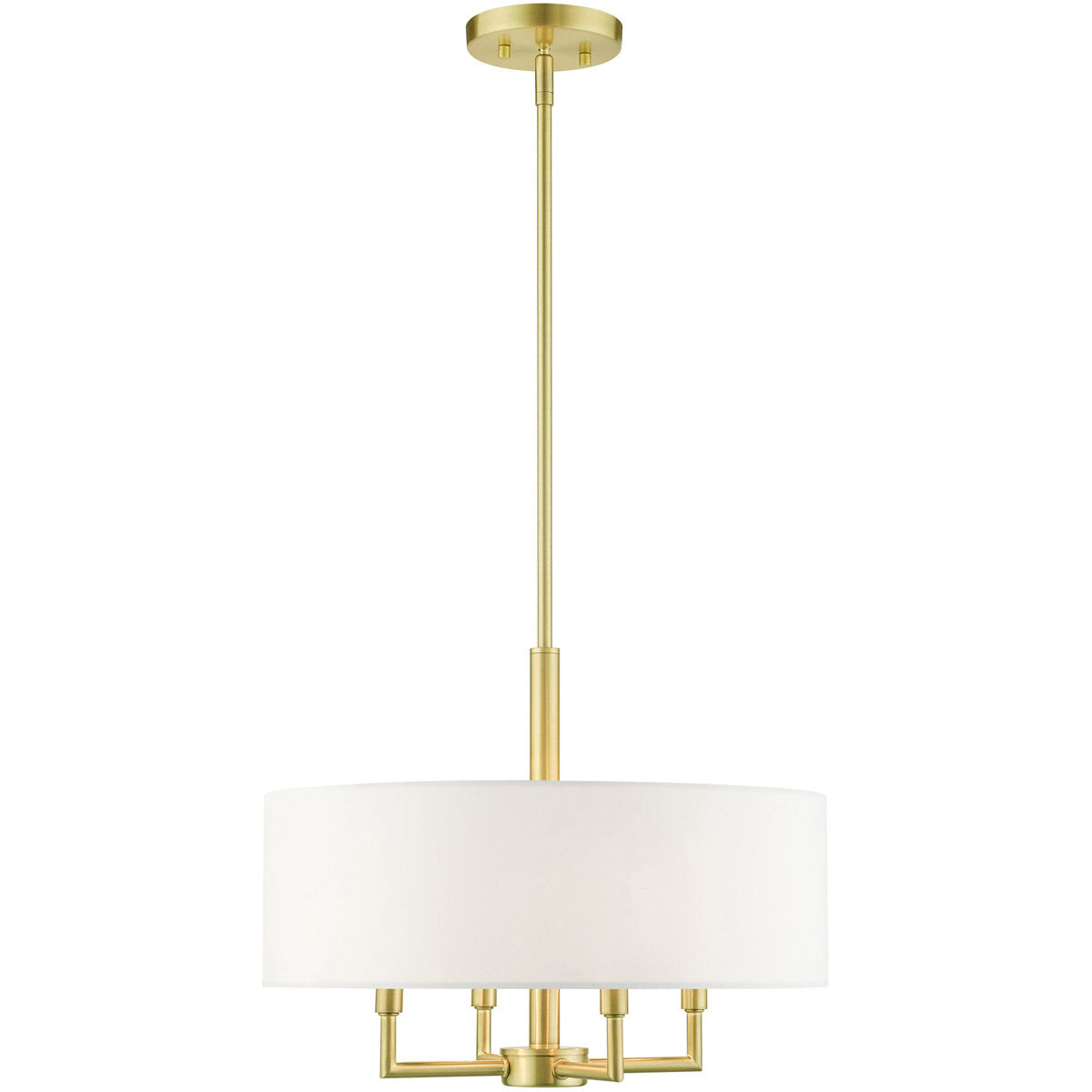 Meridian 4 Light 18 inch Satin Brass Pendant Chandelier Ceiling Light