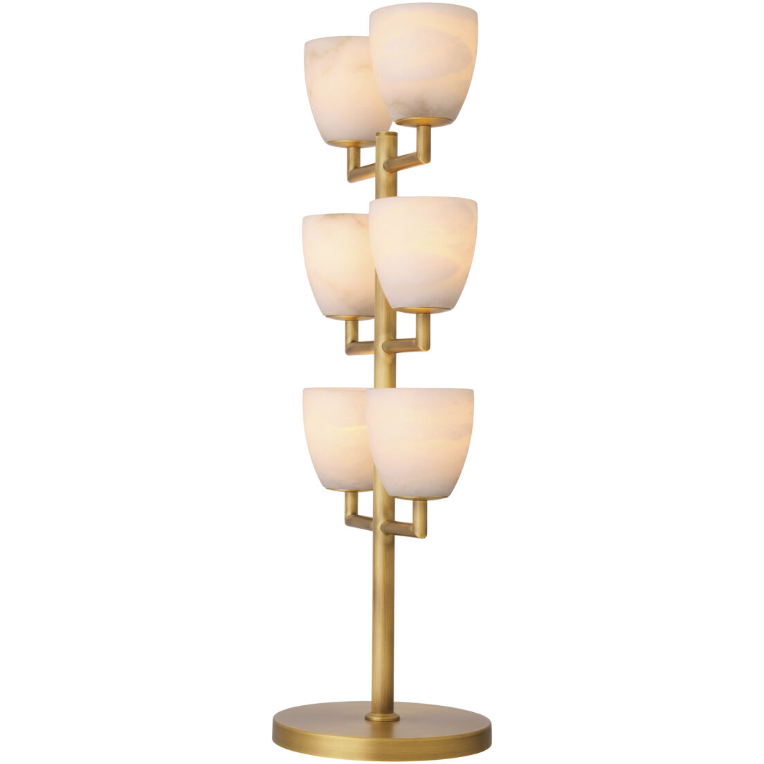 Valerius 31.89 inch 40 watt Antique Brass with Alabaster Table Lamp Portable Light