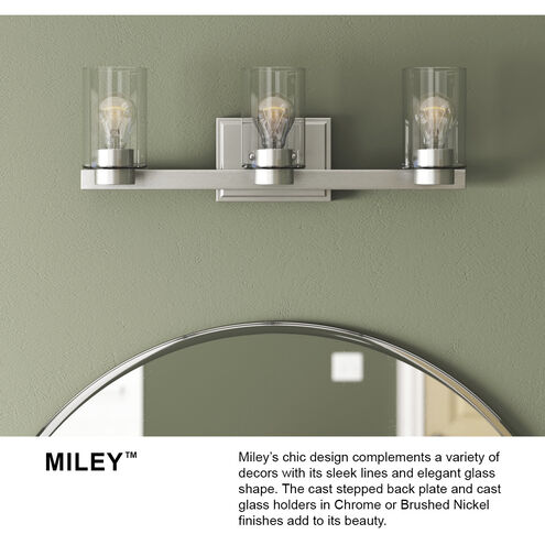 Miley LED 13 inch Brushed Nickel Vanity Light Wall Light in Clear
