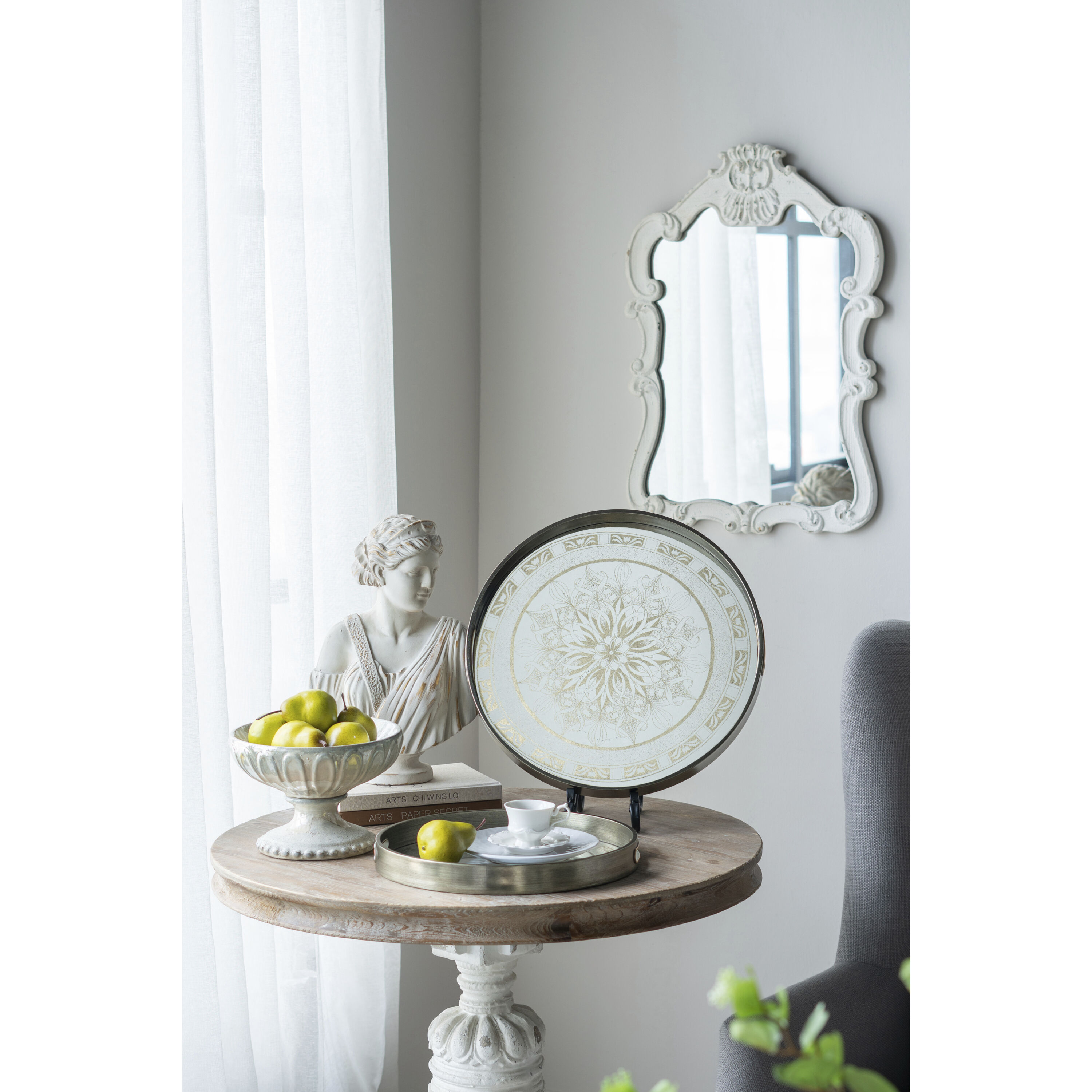 Baroque White and Gold Statue