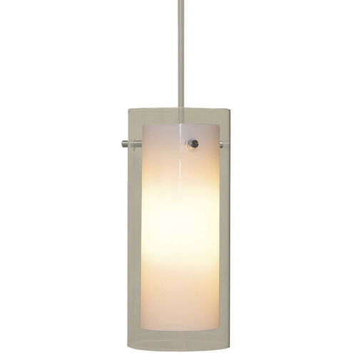 Tubolaire 1 Light 5 inch Chrome with White and Clear Mini Pendant Ceiling Light