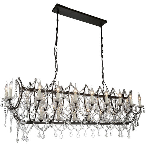 Phraya 24 Light 17 inch Dark Brown Up Chandelier Ceiling Light