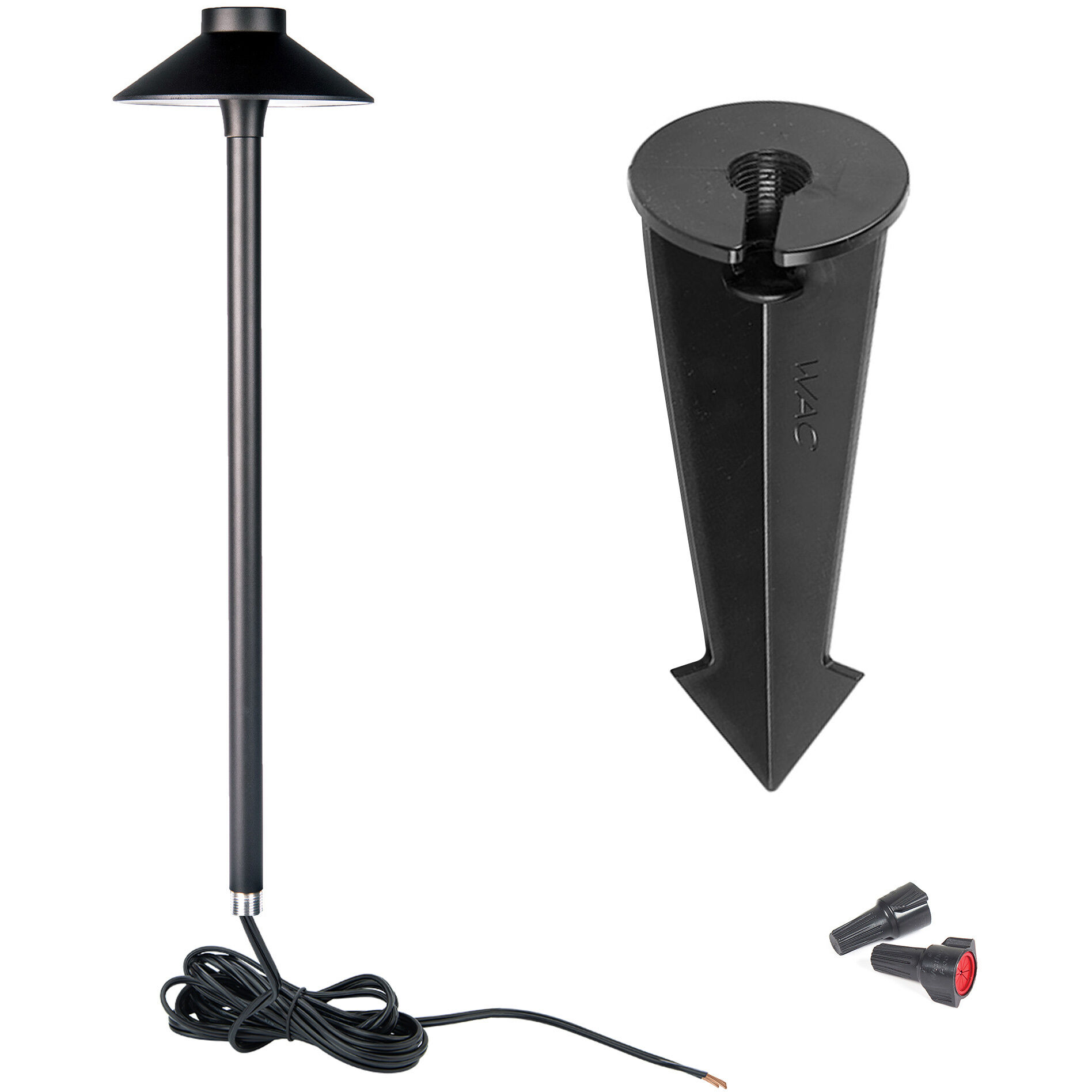 Tiki 12 6.50 watt Black Path Lighting in 3000K, Black on Aluminum, Path and Area Light, WAC Landscape