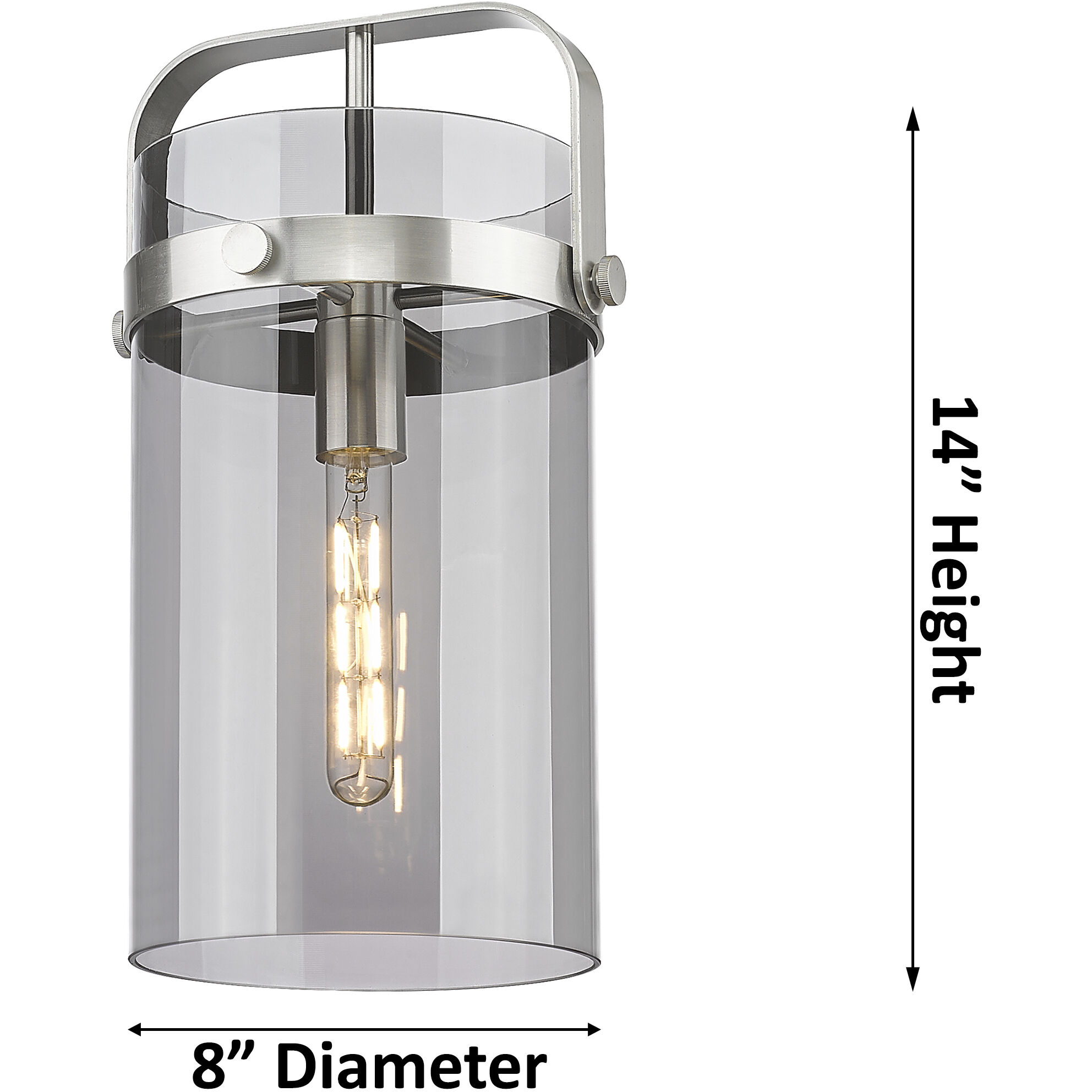 Pilaster 1 Light 9.38 inch Brushed Brass Mini Pendant Ceiling Light in Clear Glass