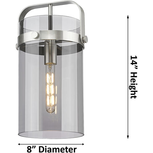 Pilaster 1 Light 9.38 inch Satin Nickel Mini Pendant Ceiling Light in Matte White Glass