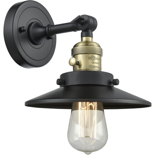 Franklin Restoration Railroad 1 Light 8 inch Black Antique Brass Sconce Wall Light, Franklin Restoration