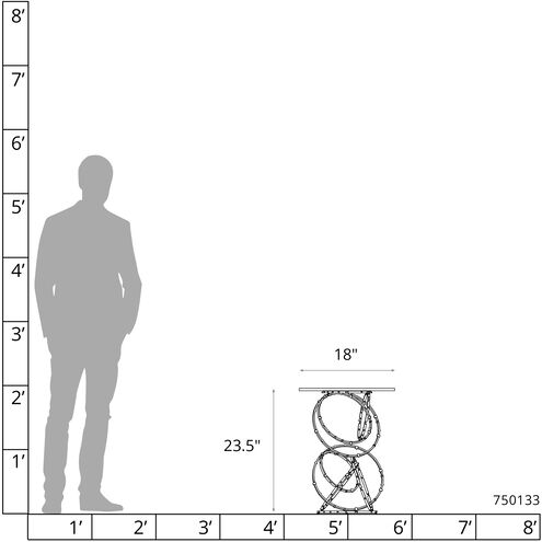 Olympus 18 inch Oil Rubbed Bronze Accent Table, Glass Top