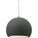Radiance 1 Light 7 inch Brushed Nickel and Pewter Green Pendant Ceiling Light