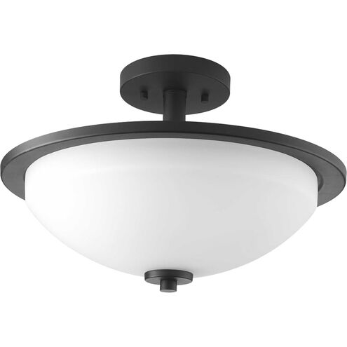 Replay 2 Light 15 inch Textured Black Semi-Flush Mount Ceiling Light