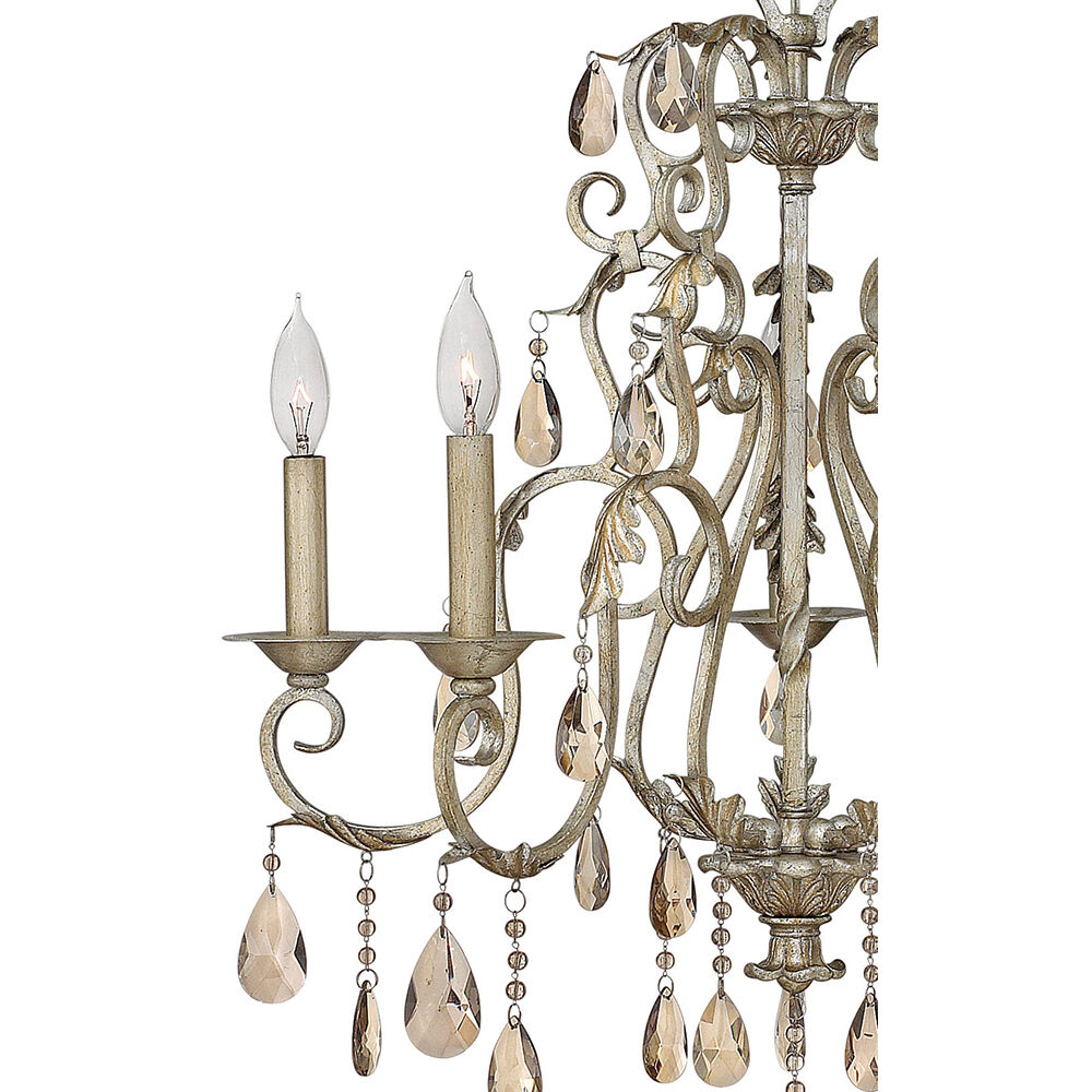 Carlton 5 Light 24 inch Silver Leaf Indoor Chandelier Ceiling Light