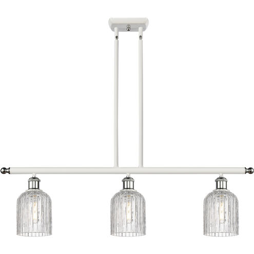 Ballston Bridal Veil 3 Light 36 inch White Polished Chrome Stem Hung Island Light Ceiling Light